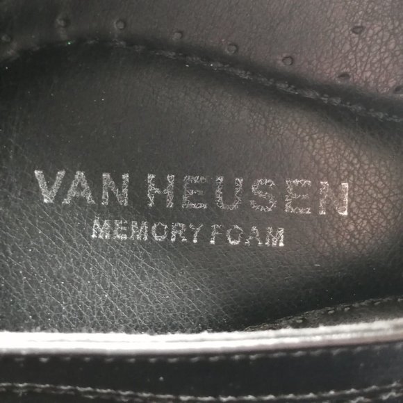 Van‎ Heusen Mens Oxford Shoes Orion Black Memory Foam Lace Up Almond Toe 10.5 - Picture 8 of 9